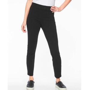 Athleta Siena Skinny Pants Black Ponte Fabric Size 4 Women’s Elastic Waist Zip